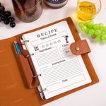 Personalisiertes Cocktail Rezept Leder-Notizbuch mit Namen 70 Blatt Nachfüllbares Ringbuch Geburtstag Oktoberfest Geschenk für Cocktail-Liebhaber