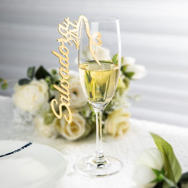 Personalized Acrylic Name Wine Glass Charms Wedding Birthday Party Favor for Family Friend