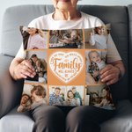 Couvre oreiller personnalisé Family Will Always Be Connected Heart Photo Collage Birthday Housewarming Gift for Family