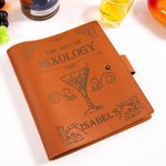 Personalisiertes Cocktail Rezept Leder-Notizbuch mit Namen 70 Blatt Nachfüllbares Ringbuch Geburtstag Oktoberfest Geschenk für Cocktail-Liebhaber
