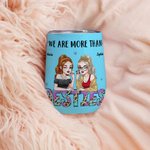 Personalizowany kubek na wino We Are More Than Besties Leopard Letters Cartoon Wine Tumbler z imieniem Urodziny Prysznic dla nowożeńców Prezent dla najlepszego przyjaciela dla kobiet