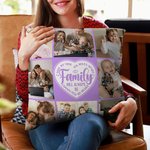 Couvre oreiller personnalisé Family Will Always Be Connected Heart Photo Collage Birthday Housewarming Gift for Family