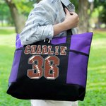 Personalised Fashionable Football Style Large Tote Bag with Name Gift for Sports Lover