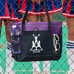 Personalisierte Cheerleader Silhouette große Tragetasche mit Reißverschluss mit Namen Tote Bag Geburtstag Cheerleading Geschenk für Damen Mädchen