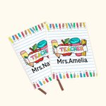 Personalisierte Bleistift Apple Lehrer A5 liniertes Notizbuch mit Namen Teacher's Day Wertschätzung zurück zu Schule Geschenk für Lehrer