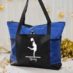 Personalisierte Cheerleader Silhouette große Tragetasche mit Reißverschluss mit Namen Tote Bag Geburtstag Cheerleading Geschenk für Damen Mädchen