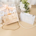 Personalized Minimalist Pearl Chain Handbag Acrylic Clutch Handbag with Name Wedding Bridal Shower Bachelorette Party Gift for Women
