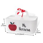 Organizzatore da scrivania personalizzato con design a mela, portamatite con scomparto e nome Regalo di apprezzamento per l'insegnante per il ritorno 