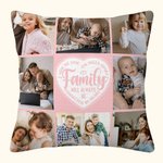 Couvre oreiller personnalisé Family Will Always Be Connected Heart Photo Collage Birthday Housewarming Gift for Family