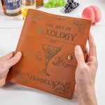 Personalisiertes Cocktail Rezept Leder-Notizbuch mit Namen 70 Blatt Nachfüllbares Ringbuch Geburtstag Oktoberfest Geschenk für Cocktail-Liebhaber