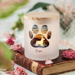 Personalizada Silueta de perro Rainbow Bridge Paw Print Tarro de vela con vela LED Sympathy Memorial Gift for Pet Lover