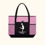 Personalisierte Cheerleader Silhouette große Tragetasche mit Reißverschluss mit Namen Tote Bag Geburtstag Cheerleading Geschenk für Damen Mädchen