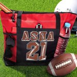 Personalised Fashionable Football Style Large Tote Bag with Name Gift for Sports Lover
