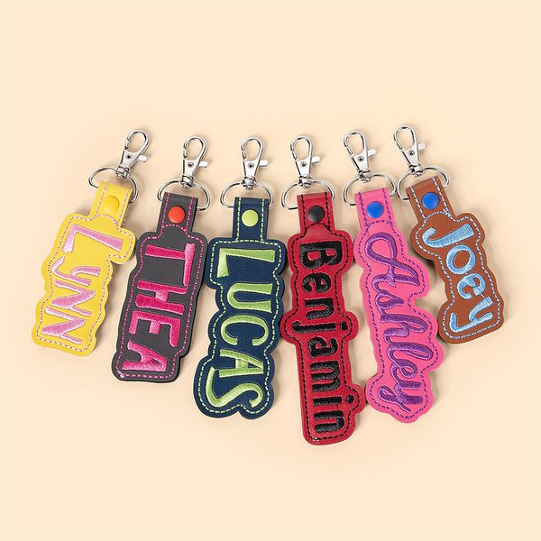 Personalised Leather Luggage Backpack Name Tag Keychain with Embroidery Name Travel Accessories Birthday Gift for Family Friend