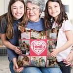 Couvre oreiller personnalisé Family Will Always Be Connected Heart Photo Collage Birthday Housewarming Gift for Family