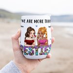 Personalizowany kubek na wino We Are More Than Besties Leopard Letters Cartoon Wine Tumbler z imieniem Urodziny Prysznic dla nowożeńców Prezent dla najlepszego przyjaciela dla kobiet