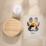 Personalizada Silueta de perro Rainbow Bridge Paw Print Tarro de vela con vela LED Sympathy Memorial Gift for Pet Lover