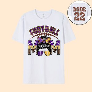 Personalised Cartoon Football Sport Girl Leopard Letters T-shirt Sweatshirt with Number and Name Game Day Costume Birthday Gift for Football Mom
