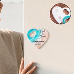 Personalized 5 Pieces Heart Shape Beach Magnetic Bottle Openers with Text and Card Pack Bride Shower Wedding Party Favor Gift for Guests