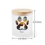 Personalizada Silueta de perro Rainbow Bridge Paw Print Tarro de vela con vela LED Sympathy Memorial Gift for Pet Lover