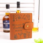 Personalisiertes Cocktail Rezept Leder-Notizbuch mit Namen 70 Blatt Nachfüllbares Ringbuch Geburtstag Oktoberfest Geschenk für Cocktail-Liebhaber