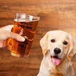 Personalised Just Want to Drink Beer with My Pet 16oz Pint Beer Glass with Photos and Names Housewarming Father's Day Gift for Pet Lovers