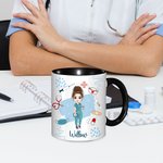 Tasse en céramique 11oz avec nom, cadeau d'anniversaire et d'appréciation pour infirmière, personnel médical, etc.
