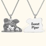 Gepersonaliseerde halsketting/sleutelhanger met foto van huisdier | Callie