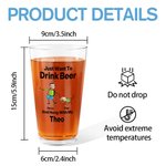 Personalised Just Want to Drink Beer with My Pet 16oz Pint Beer Glass with Photos and Names Housewarming Father's Day Gift for Pet Lovers