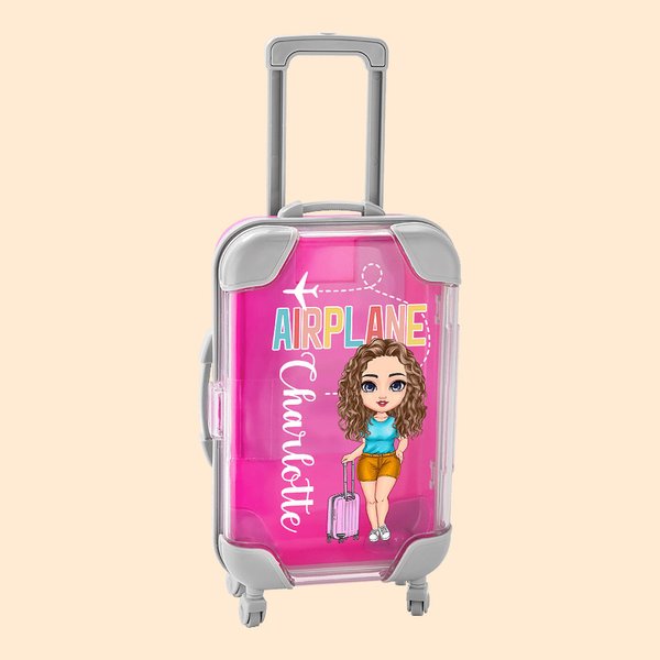 Personalizzato Cartoon Character Design Mini Trolley Luggage Storage Case con nome Viaggio Essentials Regalo di compleanno per gli amanti dei viaggi