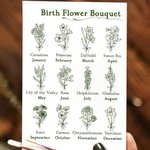 Personalized Engraved Birth Flower Bouquet Ceramic Mug with Name Birthday Gift for Women