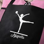 Sac fourre-tout de gymnastique rythmique personnalisé avec nom et poches en filet Cadeau pour les amateurs de gymnastique
