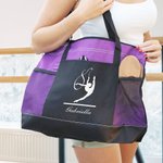 Sac fourre-tout de gymnastique rythmique personnalisé avec nom et poches en filet Cadeau pour les amateurs de gymnastique