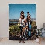 Personalized Simple 1-9 Photos Collage Soft Blanket Home Decor Housewarming Anniversary Gift for Family Friend