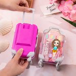 Personalised Cartoon Character Design Mini Trolley Luggage Storage Case with Name Travel Essentials Birthday Gift for Travel Lovers