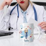Tasse en céramique 11oz avec nom, cadeau d'anniversaire et d'appréciation pour infirmière, personnel médical, etc.
