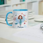 Tasse en céramique 11oz avec nom, cadeau d'anniversaire et d'appréciation pour infirmière, personnel médical, etc.