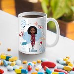Tasse en céramique 11oz avec nom, cadeau d'anniversaire et d'appréciation pour infirmière, personnel médical, etc.
