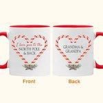 Gepersonaliseerde Love You to the North Pole & Back Mok met Suikerspinontwerp en Naam Kerstcadeau voor Familiekoppels