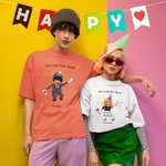 Gepersonaliseerd Cartoon Avatar Foto Overwinning Gebaar Verjaardag Squad T-shirt Sweatshirt met Tekst Grappig Feest Cadeau voor Familie Vriendin