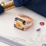 Gepersonaliseerde High School College Klasse Ring met geboortesteen en gegraveerde tekst Afstuderen Verjaardag Gift voor afgestudeerden