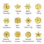 Personlig 1-10 Tredimensjonalt tredimensjonalt fødselsblomsterarmbånd Halskjede Bursdagsgave til mor bestemor