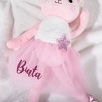 Personalisierte niedliche Hase Katze Maus Ballerina Plüschtier mit Glitter Name Geburtstag Geschenk für Ballerina Mädchen gefüllt