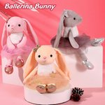 Personalisierte niedliche Hase Katze Maus Ballerina Plüschtier mit Glitter Name Geburtstag Geschenk für Ballerina Mädchen gefüllt