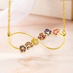 Collar Personalizado Infinito Flor de Nacimiento con Nombre Cumpleaños Aniversario para Mujer