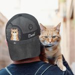 Personalizzato multicolore Carino 1-4 gatti Cappello da baseball regolabile con nomi Regalo di compleanno all'aperto per gli amanti degli animali dome