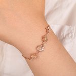 Personlig 1-10 Tredimensjonalt tredimensjonalt fødselsblomsterarmbånd Halskjede Bursdagsgave til mor bestemor