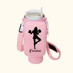 Henkilökohtainen Cheerleader siluetti vesipullon kantaja laukku pussi säädettävä hihna tarvikkeet 40oz Stanley syntymäpäivälahja naisille tytöille