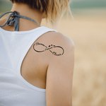 Personlig, vanntett, giftfri, uendelig symbolnavn sett med 3 midlertidige tatoveringer med fugler Party Favor Party Favor Jubileumsgave til familie og venner