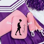 Henkilökohtainen Cheerleader siluetti vesipullon kantaja laukku pussi säädettävä hihna tarvikkeet 40oz Stanley syntymäpäivälahja naisille tytöille